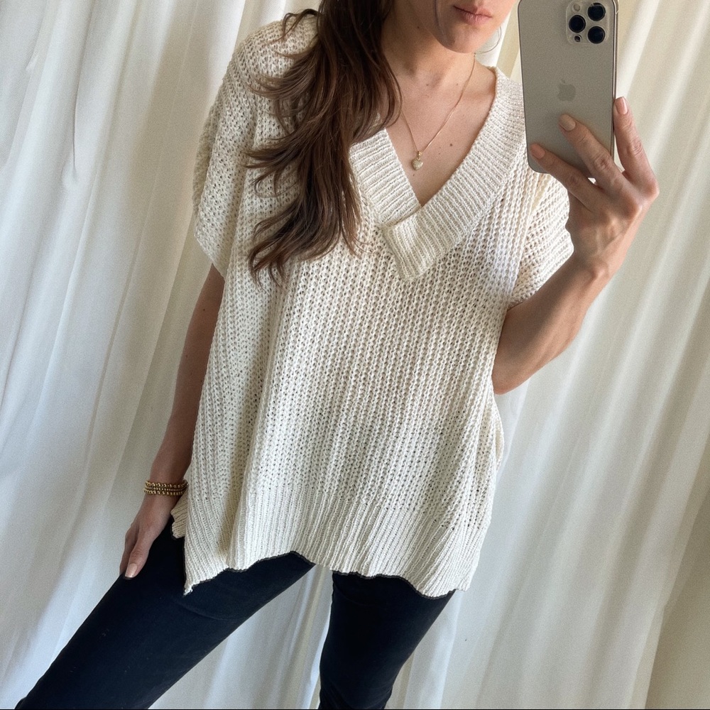 LAST M/L • KNIT SWEATER TOP — In Cream - Picture 4 of 9